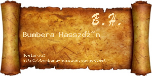 Bumbera Hasszán névjegykártya